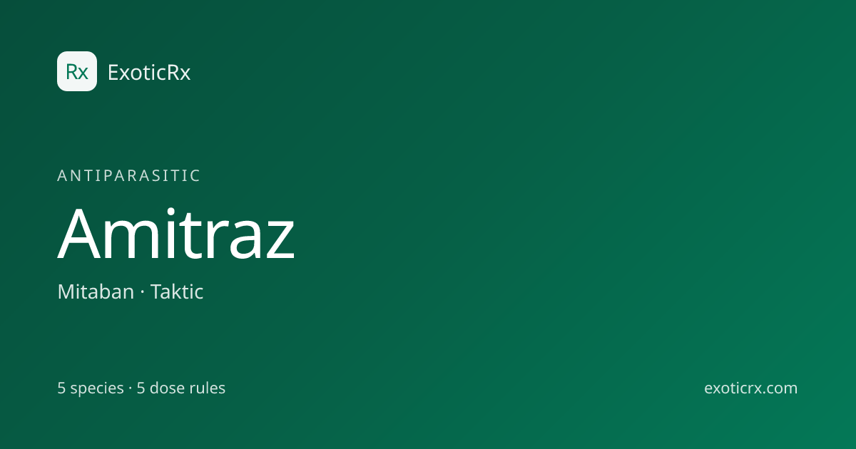 Amitraz (Mitaban, Taktic) Dosage for Dogs | ExoticRx